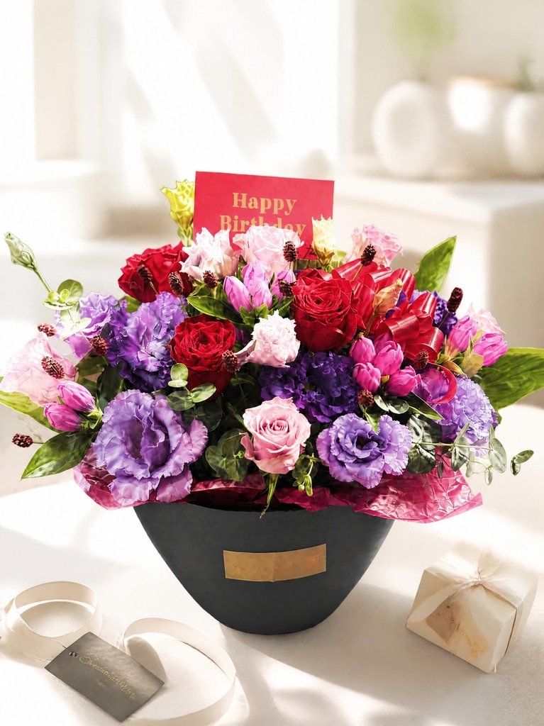 平戸の花屋 flower miki の誕生日アレンジメント